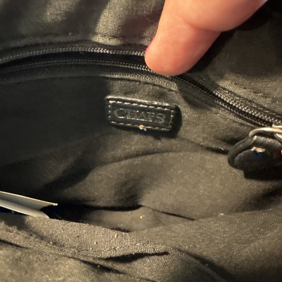 RALPH LAUREN CHAPS BLACK FAUX LEATHER CROSSBODY BAG w/ADJUSTABLE STRAP - Picture 11 of 13